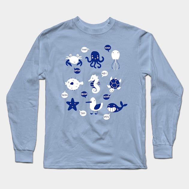 Grateful Sea Pals Long Sleeve T-Shirt by GiuliaM